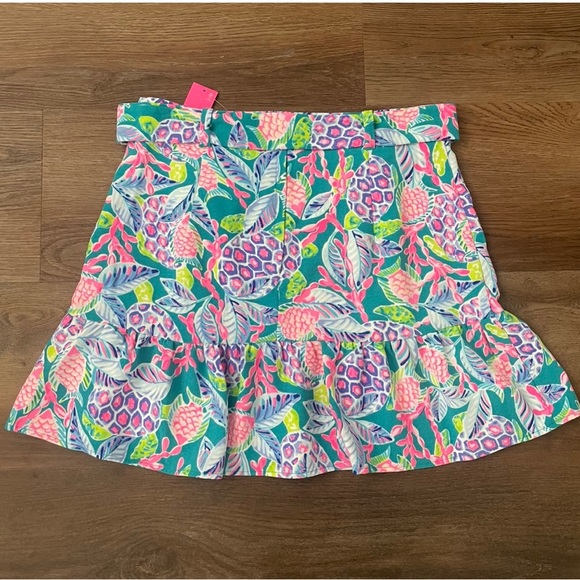 Lilly Pulitzer Debbie Skirt Maldives Green Turtle Wave size 12 NWT - Picture 6 of 7